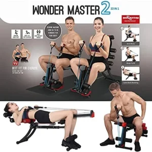 BODY RHYTHM 22 in 1 Wonder Master Core & Abdominal Workout Equipment, Foldable & Adjustable Rowing Machine, Core Strength Training& Abdominal Exercise Trainers with 22 Ways to Exercise for Home Gym.