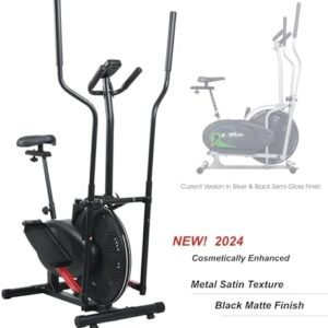 Body Rider Elliptical Machine and Stationary Bike with Seat and Easy Computer, Dual Trainer 2-in-1 Cardio Exercise Machine, Home Gym, Workout Equipment BRD2000, Black & grey, One Size