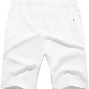 Boisouey Men’s Linen Casual Classic Fit Short Summer Beach Shorts