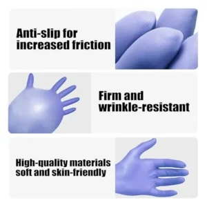 Borje Nitrile Exam Gloves, 4 Mil Disposable Medical Gloves, Latex-Free, Powder-Free, Food Safe, X-Large, Box of 100