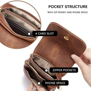 BOSTANTEN Leather Small Crossbody Bags for Women Designer Cell Phone Bag Wallet Purses Adjustable Strap