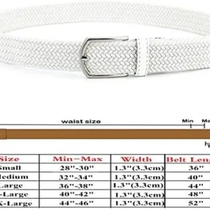 Braided Canvas Woven Elastic Stretch Belts for Men/Women/Junior with Multicolored