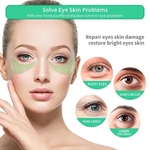 BREYLEE Aloe Vera Eye Mask– 60 Pcs – Puffy Eyes and Dark Circles Treatments – Look Younger and Reduce Wrinkles and Fine Lines Undereye, Improve and Firm eye Skin – Pure Natural Material Extraction