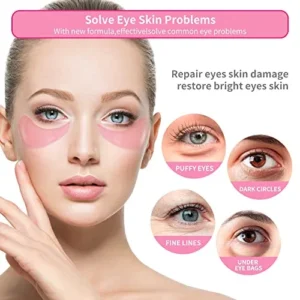 BREYLEE Rose Eye Mask – 60 Pcs Under Eye Treatment for Puffy Eyes, Wrinkles, Dark Circles and Fine Lines (Rose)