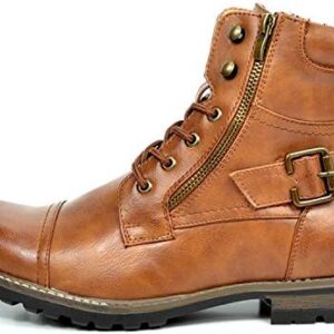 Bruno Marc Men’s Motorcycle Combat Boots Zipper Biker Boot