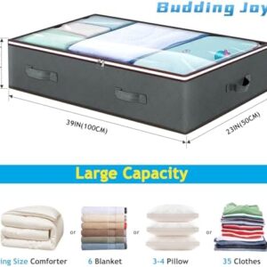 Budding Joy 90L Under Bed Storage Containers, Closet Organizers and Storage Bins, Collapsible Underbed Storage Bags for Blankets, Towels, Comforter, Sweaters, Linen Sheets, Wrapping Paper