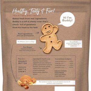 Buddy Biscuit Softies 5 oz Pouch, Grain-Free Soft & Chewy, Natural Peanut Butter Flavor Dog Treats, Oven Baked in the USA