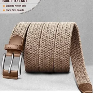 BULLIANT Stretch Belt Men,Mens Gift Woven Braided Web Belt 1 3/8 for Golf Casual Pants Shirts Jeans