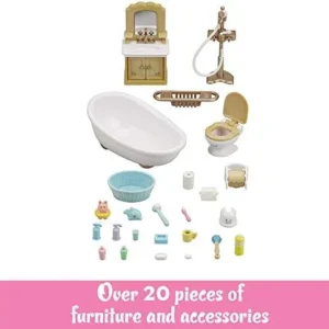 Calico Critters Country Bathroom Set – Toy Dollhouse Furniture and Accessories Set for Ages 3+