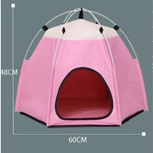 Calming Dog Bed Waterproof Oxford Pet Tent House Dog Cat Playing Bed Mat Portable Folding Kennel Bed for Universal Dogs Travel Warming Dog Beds (Color : C, Size : 60 * 60 * 48cm)