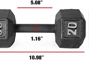 CAP Barbell Black Cast Iron Hex Dumbbell | 5-120 LBs | Single or Pair