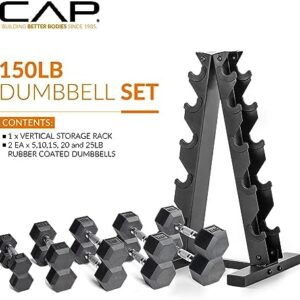 CAP Barbell Dumbbell Set with Rack | Multiple Options in 150lbs and 210lbs