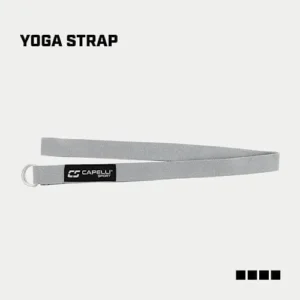 Capelli Sport Yoga Strap Stretch, Fitness and Exercise Elastic Stretching Strap with Steel D-Rings, Grey, 6.5 ft