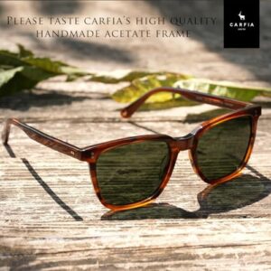 CARFIA Acetate Polarized Sunglasses for Men UV400 Protection Classic Retro Square Shades Driving Glasses