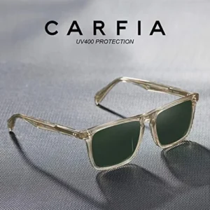 CARFIA Retro Polarized Sunglasses for Men UV Protection Hand-crafted Acetate Frame Fashion Cool Sun Glasses 53572