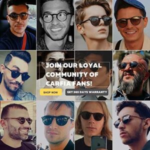 CARFIA Vintage Polarized Sunglasses for Men UV400 Protection Retro Fashion Eyewear Hand-crafted Acetate Frame CA5288L