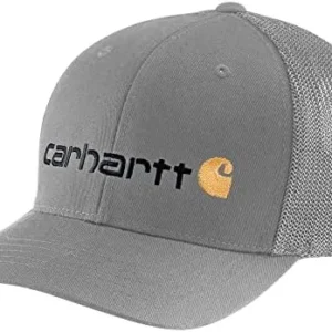 Carhartt Mens Rugged Flex Fitted Canvas Mesh Back Graphic Cap