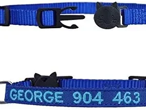 Cat Collar,Personalized Embroidered Nylon Cat ID Collars with Bell – Custom Text with Pet Name and Phone Number …