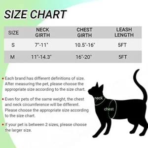 Cat Harness and Leash Set for Walking Escape Proof – Reflective Adjustable Cat Vest Harness for Small to Large Cat Puppy – Cute Mesh Breathable Soft Cat Full Body Harness