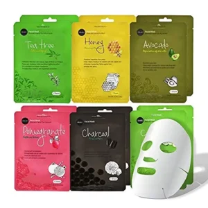 celavi Essence Facial Face Mask Paper Sheet Korea Skin Care Moisturizing 12 Pack (Mix – 2 of Each)