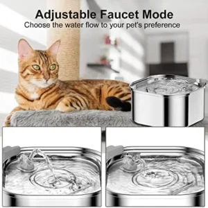 Cepheus Cat Water Fountain, 3.2L/108oz Automatic Stainless Steel Pet Fountain Dog Water Dispenser with Super Quiet Design – Ideal for Cats, Dogs, and Multiple Pets – Dishwasher Safe…