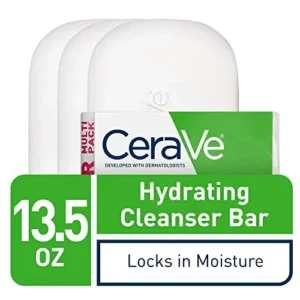 CeraVe Hydrating Cleanser Bar | Soap-Free Body and Facial Cleanser with 5% Moisturizing Cream | Fragrance-Free |3-Pack, 4.5 Ounce Each