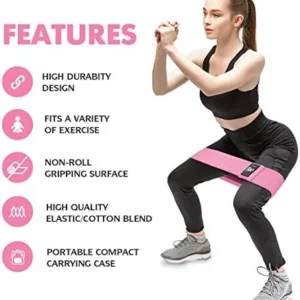 CFX Resistance Bands Set, Exercise Bands with Non-Slip Design for Hips & Glutes, 3 Levels Workout Bands for Women and Men, Booty Bands for Home Fitness, Yoga, Pilates