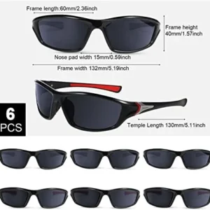 Cindeer 6 Pairs Men’s Polarized Sunglasses Wrap Around Sunglasses Sports Sunglasses UV Protection Sun Glasses for Hiking