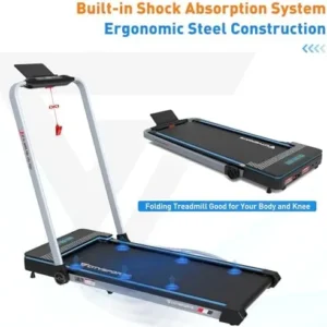 CITYSPORTS Folding Treadmill, Compact Foldable Treadmill, Electric Treadmill 1400W Motorized Running, Folding Treadmill Under Desk Electric Treadmill