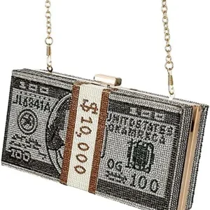 Classic Dollar Style Evening Bags With Diamond Shoulder Bag Wallet Clutch