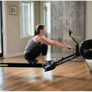 Concept2 RowErg Model D Indoor Rowing Machine – PM5 Monitor, Device Holder, Adjustable Air Resistance, Easy Storage with Black Sweat Towel