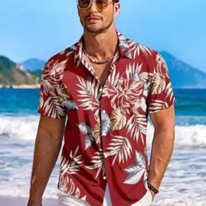 COOFANDY Men’s Hawaiian Shirt Short Sleeve Floral Button Down Shirts Tropical Holiday Beach Shirts