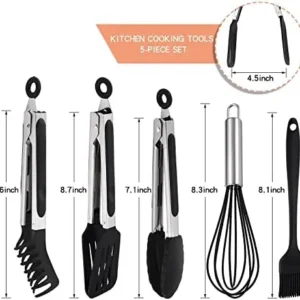 Cooking Utensils Kitchen Utensil Set Kitchen Gadgets, Pots and Pans set Nonstick and Heat Resistant, 446°F Heat Resistant Silicone Steel, Spatula Set, Kitchen, Home, House, Essentials & Accessories