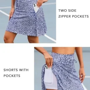 COOrun Tennis Skirt Women 20″ Knee Length Golf Skort with Pockets High Waisted Athletic Sports Inner Shorts Skirts S-XXL