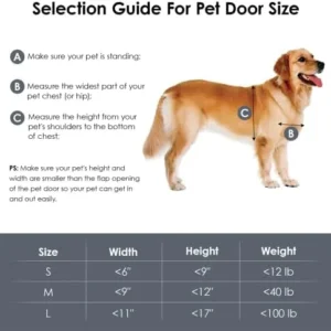 Cowiewie Pet Door, Upgrade Dog Door with Aluminum Alloy Frame and Telescoping Tunnel, Double Silicone Flap Extreme Weather Cat and Dog Door for Interior Exterior Doors/Walls, Silent Lockable – Medium