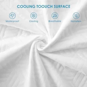 Cozymaker Queen Size 100% Waterproof Mattress Protector, Cooling Mattress Pad Cover Fitted 8″-21″ Deep Pocket, 3D Air Fabric Soft Breathable Smooth Bed Mattress Cover Noiseless Washable, Cooling-Cubic