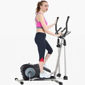 Cross Trainer Elliptical Machine Fitness Workout Cardio Training Machine Control Mute Elliptical Trainer with LCD Monitor Elliptical Machine Trainer Magnetic Cardio Workout 61x105x158cm