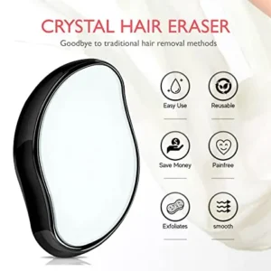 Crystal Hair Eraser for Women and Men, Magic Hair Eraser Crystal Hair Remover, Painless Exfoliation Hair Removal Tool for Arms Legs Back – Fast & Easy, Reusable & Washable, Portable Epilator