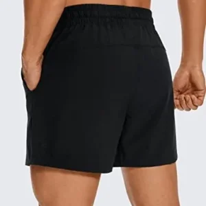 CRZ YOGA Men’s Linerless Workout Shorts – 5” Lightweight Quick Dry Running Sports Athletic Gym Shorts with Pockets