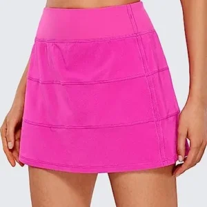 CRZ YOGA Womens High Waisted Tennis Skirts with 3 Pockets Golf Skirts A Line Lightweight Cute Athletic Casual Skorts