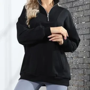 CTU Womens Oversized Sweatshirts Hoodies Long Sleeve Half Zip Workout Pullover with Pockerts