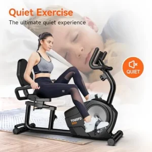 CYCOOL Recumbent Exercise Bike Comfortable Seat Multi-Function LCD Display Stable Structure Reliable Quality Safe & Comfortable Operation Noiseless Performance 16 Levels of Magnetic Resistance