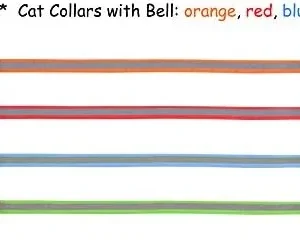 D-buy Cat Collars with Bell, Breakaway Cat Collars, Reflective Cat Collars, Nylon Cat Collars with Bell, Collars for Cats (4 Colors)