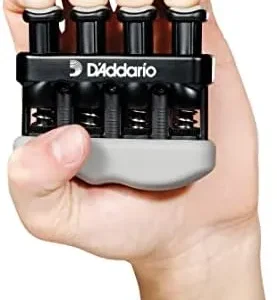 D’Addario Accessories Hand Exerciser–Improve Dexterity and Strength in Fingers, Hands, Forearms- Adjust Tension Per Finger– Simulated Strings Help Develop Calluses- Comfortable Conditioning