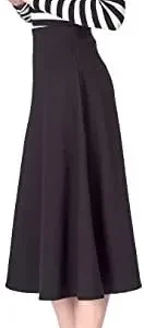 Dani’s Choice Elastic Waist A-line Flared Long Skirt