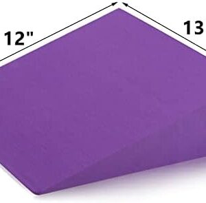 DEAYOU 2 Pack Yoga Foam Wedge, 13″ EVA Foam Calf Stretch Slant Board for Lower Leg Strength Improve, Squat Wedge Incline Block for Workout, Exercise, Foot Heel Stretcher, Wrist Back Support (Purple)