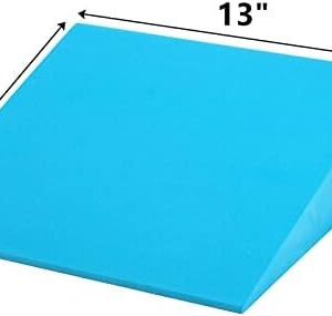 DEAYOU 2 Pack Yoga Foam Wedge, 13″ EVA Foam Calf Stretch Slant Board for Lower Leg Strength Improve, Squat Wedge Incline Block for Workout, Exercise, Heel, Foot, Knee Pad, Wrist Back Support (Blue)