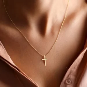 DIBOLA Cross Necklace for Women, 14K Real Gold Plated Tiny Small Cross Necklace Simple Dainty Cross Pendant Necklace Cute Layered CZ Cross Necklace Gold Chain Choker Necklaces Set for Womens Girls Trendy Jewelry Gifts