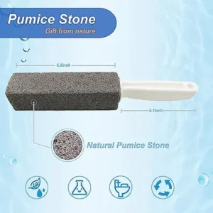 DISIWENE Pumice Cleaning Stone with Handle Toilet Bowl Cleaner Hard Water Ring Remover for Bath/Pool/Kitchen/Household Cleaning (2)