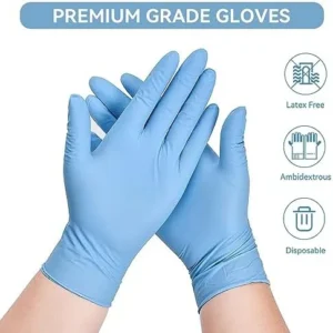 Disposable Nitrile Vinyl Blend Gloves, 4 Mil Powder & Latex Free Non-Sterile Gloves for Medical Use, Cooking, Cleaning & Food Prep